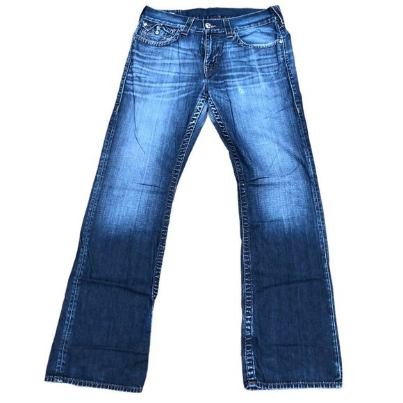 TRUE Religion Jeans Size 34 BILLY FLAP T Blue - Picture 3 of 9